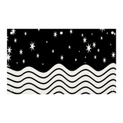 Black And White Waves And Stars Abstract Backdrop Clipart Banner And Sign 5  X 3  by Hannah976