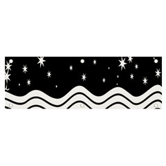 Black And White Waves And Stars Abstract Backdrop Clipart Banner And Sign 6  X 2  by Hannah976