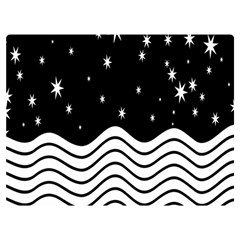 Black And White Waves And Stars Abstract Backdrop Clipart Two Sides Premium Plush Fleece Blanket (extra Small) by Hannah976