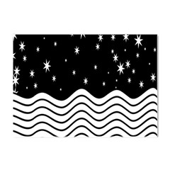 Black And White Waves And Stars Abstract Backdrop Clipart Crystal Sticker (a4) by Hannah976