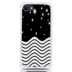 Black And White Waves And Stars Abstract Backdrop Clipart Iphone Se by Hannah976