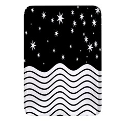 Black And White Waves And Stars Abstract Backdrop Clipart Rectangular Glass Fridge Magnet (4 Pack) by Hannah976