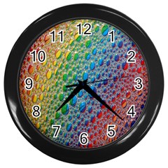 Bubbles Rainbow Colourful Colors Wall Clock (black) by Hannah976