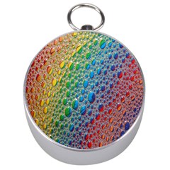 Bubbles Rainbow Colourful Colors Silver Compasses by Hannah976