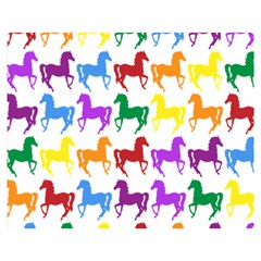 Colorful Horse Background Wallpaper Premium Plush Fleece Blanket (medium) by Hannah976