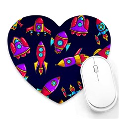 Space Patterns Heart Mousepad by Hannah976