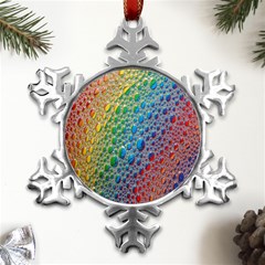 Bubbles Rainbow Colourful Colors Metal Small Snowflake Ornament by Hannah976