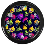 Space Patterns Wall Clock (Black) Front