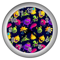 Space Patterns Wall Clock (silver) by Hannah976