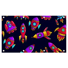 Space Patterns Banner And Sign 7  X 4  by Hannah976