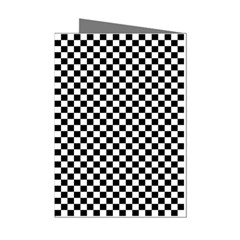 Black And White Checkerboard Background Board Checker Mini Greeting Cards (pkg Of 8) by Hannah976