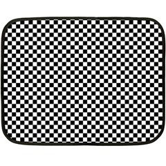 Black And White Checkerboard Background Board Checker Fleece Blanket (mini) by Hannah976