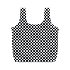 Black And White Checkerboard Background Board Checker Full Print Recycle Bag (m) by Hannah976