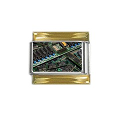 Computer Ram Tech - Gold Trim Italian Charm (9mm) by Hannah976