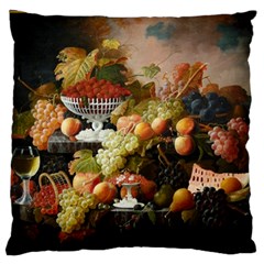 Abundance Of Fruit Severin Roesen Large Premium Plush Fleece Cushion Case (one Side)