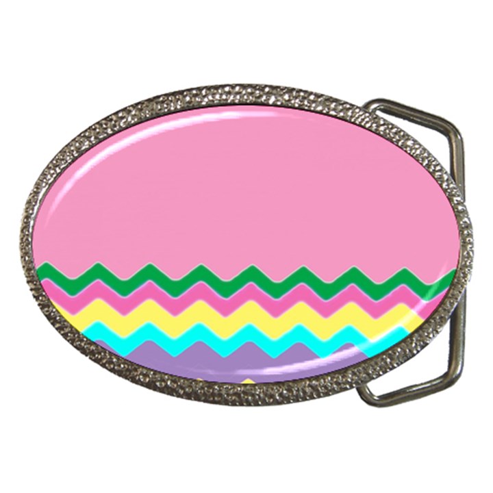 Easter Chevron Pattern Stripes Belt Buckles