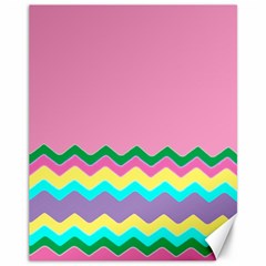 Easter Chevron Pattern Stripes Canvas 11  X 14  by Hannah976