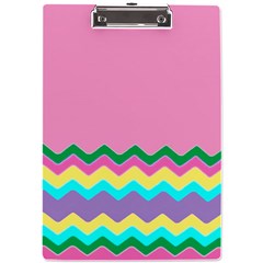 Easter Chevron Pattern Stripes A4 Acrylic Clipboard by Hannah976