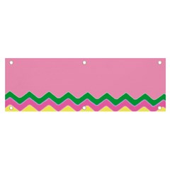 Easter Chevron Pattern Stripes Banner And Sign 6  X 2  by Hannah976