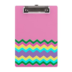 Easter Chevron Pattern Stripes A5 Acrylic Clipboard by Hannah976