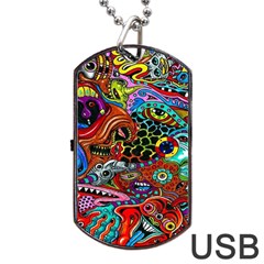 Vector Art Pattern - Dog Tag Usb Flash (two Sides) by Hannah976