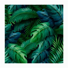 Tropical Green Leaves Background Medium Glasses Cloth by Hannah976