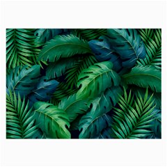 Tropical Green Leaves Background Large Glasses Cloth by Hannah976