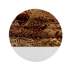 Vector Art Pattern - Marble Wood Coaster (round) by Hannah976