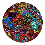 Vector Art Pattern - Round Glass Fridge Magnet (4 pack) Front