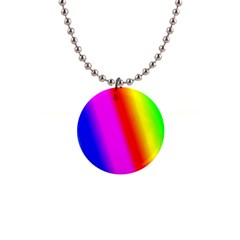 Multi Color Rainbow Background 1  Button Necklace by Hannah976