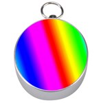 Multi Color Rainbow Background Silver Compasses Front