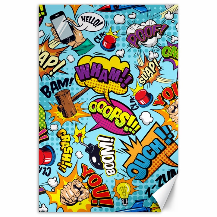 Comic Elements Colorful Seamless Pattern Canvas 24  x 36 