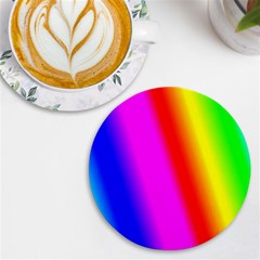 Multi Color Rainbow Background Uv Print Round Tile Coaster by Hannah976