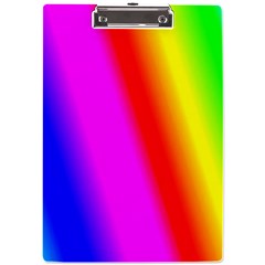 Multi Color Rainbow Background A4 Acrylic Clipboard by Hannah976