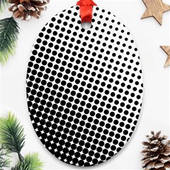 Background-wallpaper-texture-lines Dot Dots Black White Oval Ornament (two Sides) by Hannah976