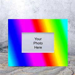 Multi Color Rainbow Background White Tabletop Photo Frame 4 x6  by Hannah976