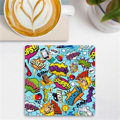 Comic Elements Colorful Seamless Pattern Uv Print Square Tile Coaster  by Hannah976