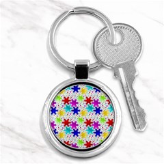 Snowflake Pattern Repeated Key Chain (round) by Hannah976