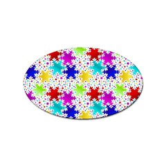 Snowflake Pattern Repeated Sticker (oval) by Hannah976