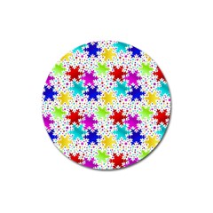 Snowflake Pattern Repeated Magnet 3  (round) by Hannah976