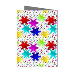 Snowflake Pattern Repeated Mini Greeting Cards (pkg Of 8) by Hannah976