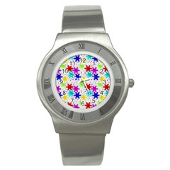 Snowflake Pattern Repeated Stainless Steel Watch by Hannah976