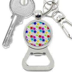 Snowflake Pattern Repeated Bottle Opener Key Chain by Hannah976