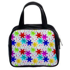 Snowflake Pattern Repeated Classic Handbag (two Sides) by Hannah976