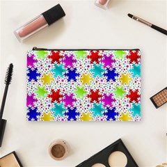 Snowflake Pattern Repeated Cosmetic Bag (medium) by Hannah976