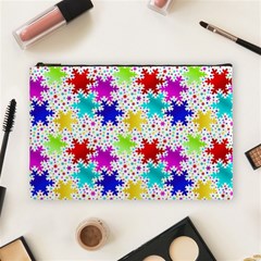 Snowflake Pattern Repeated Cosmetic Bag (large) by Hannah976