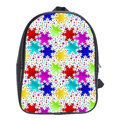 Snowflake Pattern Repeated School Bag (xl) by Hannah976