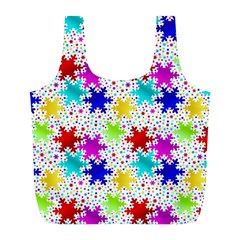 Snowflake Pattern Repeated Full Print Recycle Bag (l) by Hannah976