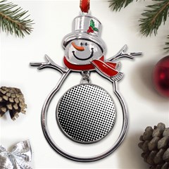 Background-wallpaper-texture-lines Dot Dots Black White Metal Snowman Ornament by Hannah976