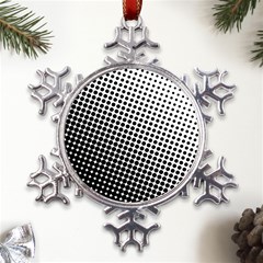 Background-wallpaper-texture-lines Dot Dots Black White Metal Large Snowflake Ornament by Hannah976